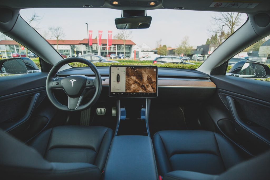 Tesla car Inside view
